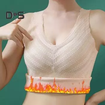 Зимний женский терможилет с нагрудными накладками, бесшовный бархатный, быстро фиксирующий температуру, V-образный вырез, облегающий, эластичный, без рукавов, внутренняя одежда, майка L