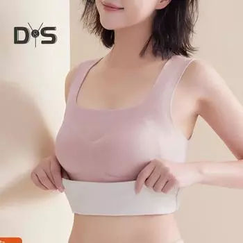 Зимний женский терможилет с нагрудными накладками, бесшовный бархатный, быстрая фиксация температуры, согревающий, квадратный вырез, облегающий, эластичный, без рукавов, внутренняя одежда M чёрный