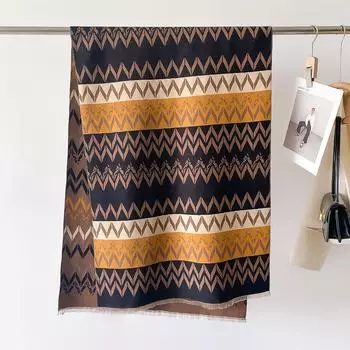 Зимний женский толстый шарф-палантин, роскошный дизайн, двусторонний кашемировый, теплый, шаль, длинная пашмина, эшарп, шейный платок, буфанда 66X186cm