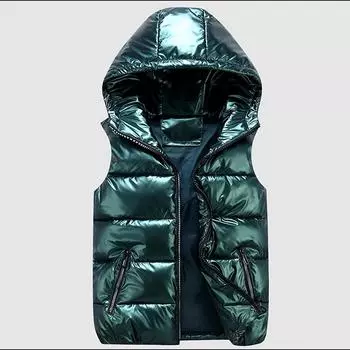 Зимний жилет, пальто, легкая модная куртка без рукавов для лица, теплая верхняя одежда больших размеров S серый