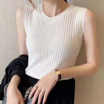Зимний жилет, женская нижняя одежда, верхняя одежда, облегающий короткий свитер с подтяжками, вязаный свитер, облегающий топ, свитер, куртка из синели One size белый