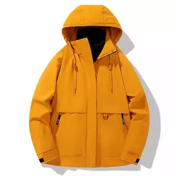Зимняя 3-в-1 теплая куртка с капюшоном для активного отдыха, ветрозащитная водонепроницаемая куртка для альпинизма для мужчин S