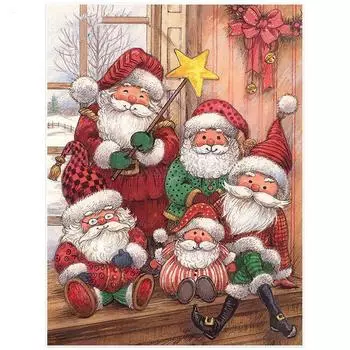 Зимняя Алмазная картина Санта-Клауса, полная круглая Алмазная вышивка, вышивка крестом 20X30CM