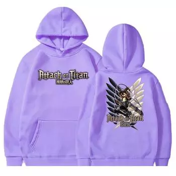 Зимняя атака титанов Levi Hoodie унисекс крутой 2-сторонний принт уличная теплая свободная повседневная хип-хоп студенческая толстовка с капюшоном XS