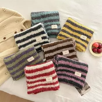 Зимняя атмосфера контрастный полосатый вязаный шарф для женщин зимний мягкий и липкий высококачественный рождественский стиль теплый студенческий шарф 165*28cm