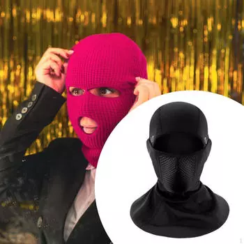 Зимняя Балаклава, маска для лица и головы, термочехол, шарф, утеплитель для шеи, капюшон для мотоцикла чёрный