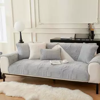 Зимняя бархатная диванная подушка, утолщенная флисовая подушка, Нескользящая кожаная подушка для спинки дивана, простой скандинавский стиль 70*70cm