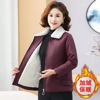 Зимняя бархатная куртка для молодых мам среднего и пожилого возраста, несмываемая куртка из мягкой искусственной кожи свободного покроя, в иностранном стиле XL (recommended 85-55 kg) чёрный