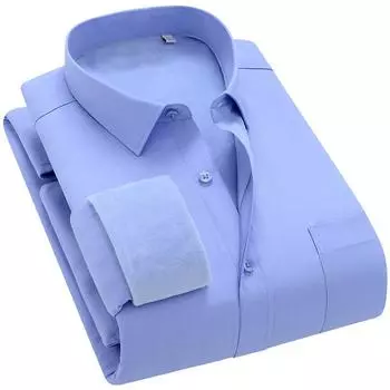 Зимняя бархатная рубашка мужская новая повседневная однотонная утолщенная лацкан повседневная мужская рубашка с настоящим карманом для молодежи и людей среднего возраста M белый