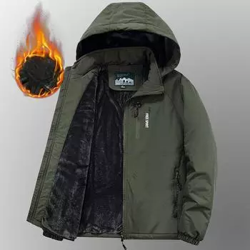 Зимняя бархатная утолщенная хлопковая подкладка мужская куртка для активного отдыха ветрозащитная и водонепроницаемая куртка для альпинизма мужская куртка средней и длинной длины M