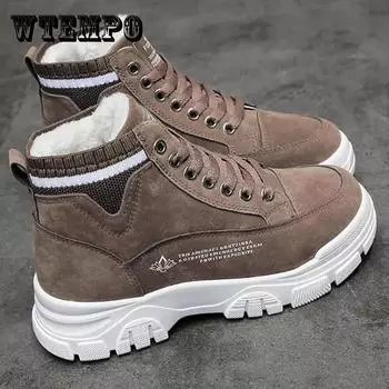 Зимняя бархатная женская обувь на толстой подошве, теплая хлопковая обувь, универсальная студенческая обувь на платформе и плоском каблуке с высокой трубкой 40