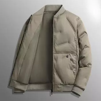 Зимняя бейсбольная куртка с серым утиным пухом, модная молодежная куртка, верхняя часть M