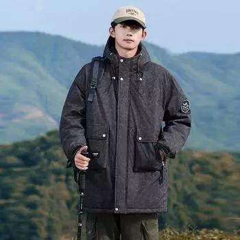 Зимняя белая утиная пуховая куртка Tooling Down для мужчин больших размеров, свободная куртка Fat Guy M