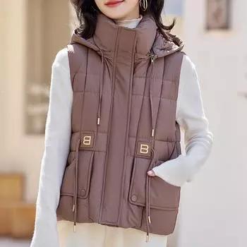 Зимняя безрукавка парка женская верхняя одежда мода толстые теплые женские куртки M белый