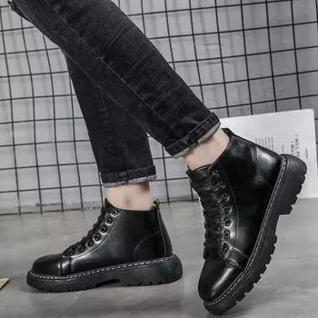 Зимняя черная мужская обувь, теплые ботинки для мужчин, короткие ботильоны, повседневные удобные предложения, модные 2025, дешевая распродажа модной одежды 39