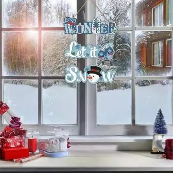 Зимняя деревянная подвесная вывеска деревенский сезонный снеговик рождественское украшение входная дверь подвесная вывеска