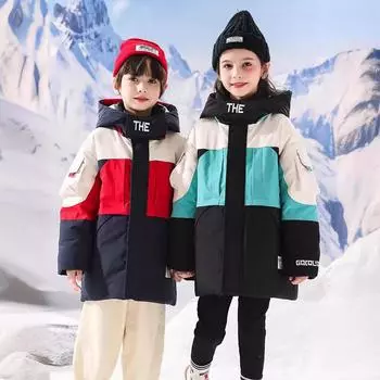 Зимняя детская куртка-пуховик для девочек, ветрозащитная куртка с капюшоном из бархата для малышей, парки для девочек с принтом букв, верхняя одежда для девочек 170cm красный