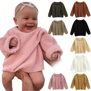 Зимняя детская одежда, пуловер, вязаный свитер, однотонный, большой, толстый, с длинными рукавами, теплый топ для мальчиков и девочек 100 армия зеленый