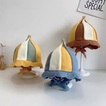 Зимняя детская шапка 0-3 лет, детская теплая вязаная вязка, цветные детские аксессуары, шапки-бини для девочек и мальчиков, шапки-бини для детей ясельного возраста 47-52cm синий