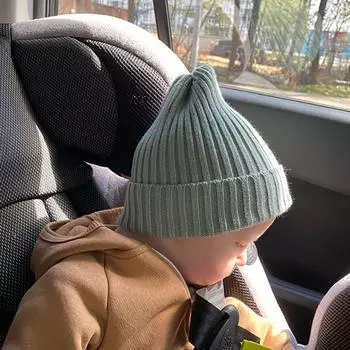 Зимняя детская шапка-бини, однотонная вязаная шапка для младенцев, девочек и мальчиков, осенняя теплая вязаная шапка для малышей, вязаная крючком шапка-чепчик Gorras 6-36M