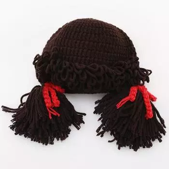 Зимняя детская шапка парик теплая детская косичка парик шапочка для новорожденных парик шапочка реквизит для фотосъемки M