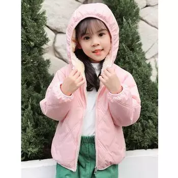 Зимняя детская верхняя одежда для мальчиков, детские куртки для девочек, пальто из овечьей шерсти, бархатные толстые хлопковые куртки для малышей, большие размеры 130 чёрный