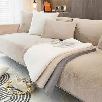 Зимняя диванная подушка Cat Petting Sense, простая современная подушка, высококачественный утолщенный плюшевый чехол с кроликом 70*70cm