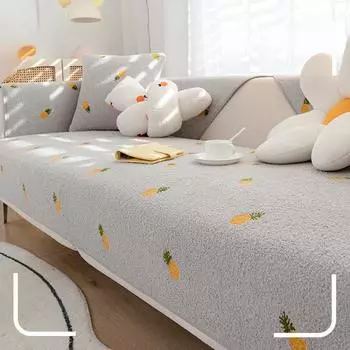 Зимняя диванная подушка из овечьей шерсти, утолщенная, светлая, роскошная, серая, Нескользящая, плюшевая кожаная подушка, наборы, тканевый чехол, универсальная гостиная 70*70cm