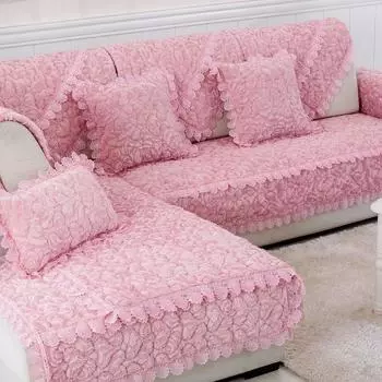 Зимняя диванная подушка, простой всеобъемлющий чехол для дивана, европейская ткань, нескользящая подушка, плюш, утолщенный, универсальный 70*70cm