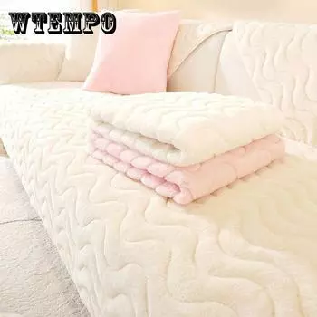 Зимняя диванная подушка, толстый плюш, скандинавская простая подушка для гостиной, нескользящий кожаный чехол для дивана 70*70cm