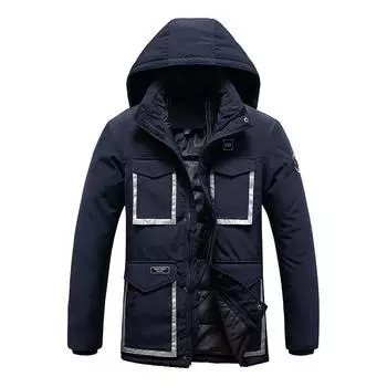 Зимняя длинная стеганая куртка, утолщенное теплое многофункциональное светоотражающее мужское и женское пальто 6XL чёрный