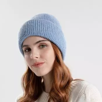 Зимняя двухцветная вязаная шерстяная шапка для женщин корейской версии модная теплая защитная повязка на голову шапка холодная модная шапка
