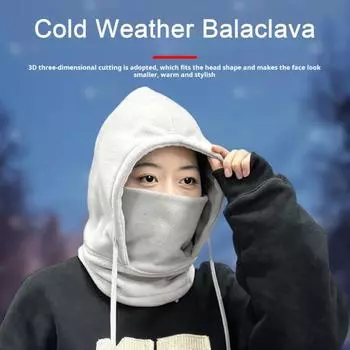 Зимняя флисовая балаклава, теплая лыжная подушка для лица, ветрозащитная шапка-капюшон для холодной погоды хаки