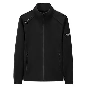 Зимняя флисовая куртка для активного отдыха, флисовая внутренняя подстежка для мужчин и женщин, штурмовая куртка, кардиган, теплая и толстая флисовая куртка с двухсторонним воротом XXXXL чёрный