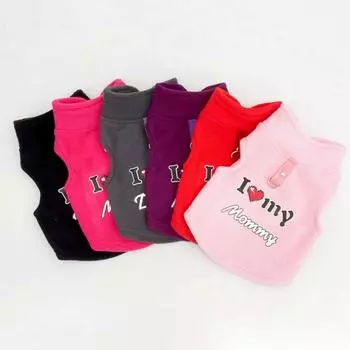 Зимняя флисовая куртка для собак Love Mom Style, плюшевое пальто для маленьких и средних собак, жилет для кошек, ветрозащитный свитер для домашних животных, костюмы с D-образным кольцом S фиолетовый