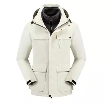 Зимняя флисовая куртка с карманами. Три в одном штурмовой костюм для мужчин и женщин. Ветрозащитная и теплая куртка для ежедневного отдыха и исследований на свежем воздухе. M розовый