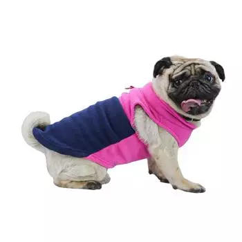 Зимняя флисовая одежда для собак средних и маленьких пород, чихуахуа, такса, теплый жилет, одежда для щенков, кошек, мопсов, йорков, куртка, одежда S светло-синий