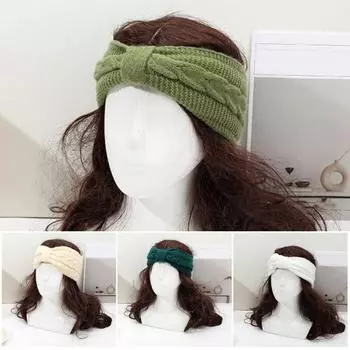 Зимняя флисовая повязка на голову, однотонная, с перекрученной текстурой, утолщенная, теплая, эластичная, удобная, вязаная, утепленная повязка на голову
