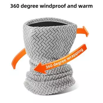 Зимняя флисовая толстая теплая маска платок ветрозащитный холодостойкий шейный платок велосипедное снаряжение темно-серого