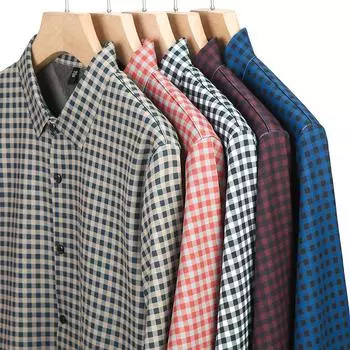 Зимняя флисовая утолщенная мужская рубашка с длинным рукавом, не требующая глажки M