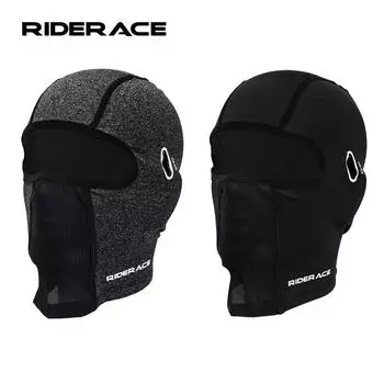 Зимняя флисовая велосипедная шапка с отверстием для очков, полнолицевая маска, головной убор, велосипедный головной убор, балаклава, подшлемник для походов и скалолазания чёрный