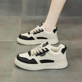 Зимняя флисовая женская обувь флисовая обувь для доски женская 2024 новая популярная легкая нескользящая универсальная повседневная спортивная обувь 35