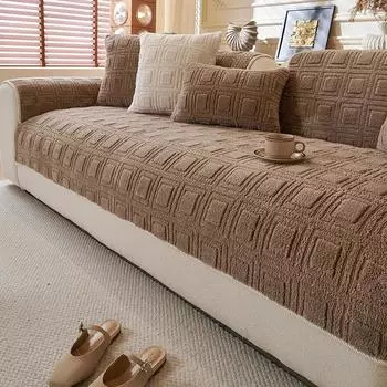 Зимняя гостиная нескользящая теплая толстая плюшевая подушка для дивана чехлы для дивана housses De canape Slipcover Funda Sofa Mats 70x70