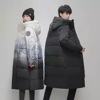 Зимняя градиентная куртка с капюшоном 2023 года: Унисекс Длинный Снежный горный стиль XXXL