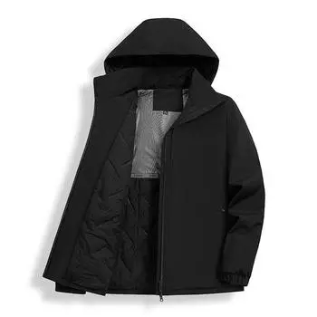 Зимняя графеновая маленькая хлопковая одежда с подкладкой из тонкого хлопка для спорта и отдыха на открытом воздухе, большого размера, теплая ветрозащитная хлопковая одежда с капюшоном L
