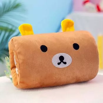 Зимняя грелка для рук, плюшевая игрушка, милое животное, удобная покрытая офисная подушка для сна, женский подарок