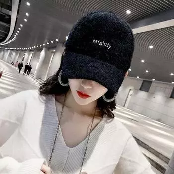 Зимняя хип-хоп-кепка унисекс из гладкой овечьей шерсти Бейсболки Кепки с вышитыми буквами Кепки в корейском стиле розовый
