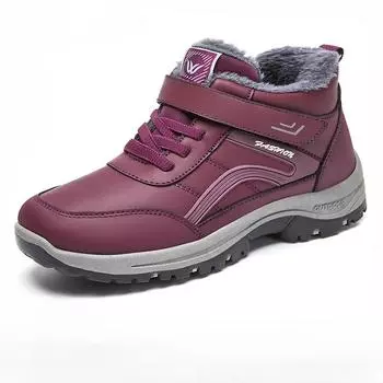 Зимняя хлопчатобумажная обувь, женская походная обувь, зимние ботинки, бархатные утолщенные высокие туфли для пожилых людей, хлопковые ботинки 36