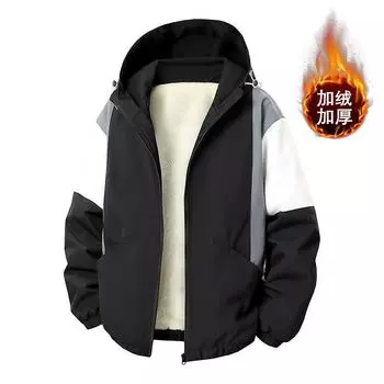 Зимняя хлопковая бархатная утолщенная хлопковая куртка в тон, свободная универсальная модная хлопковая куртка, новая S 100-60 kg