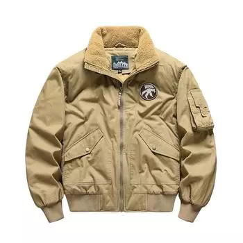 Зимняя хлопковая хлопковая куртка большого размера с воротником из овечьего меха, утолщенное хлопковое пальто, мужская куртка XXXXXL синий